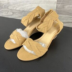 Kensie Sena Sandals Women's‎ Size US 11M Brown Braided Ankle Straps Wedge Heel